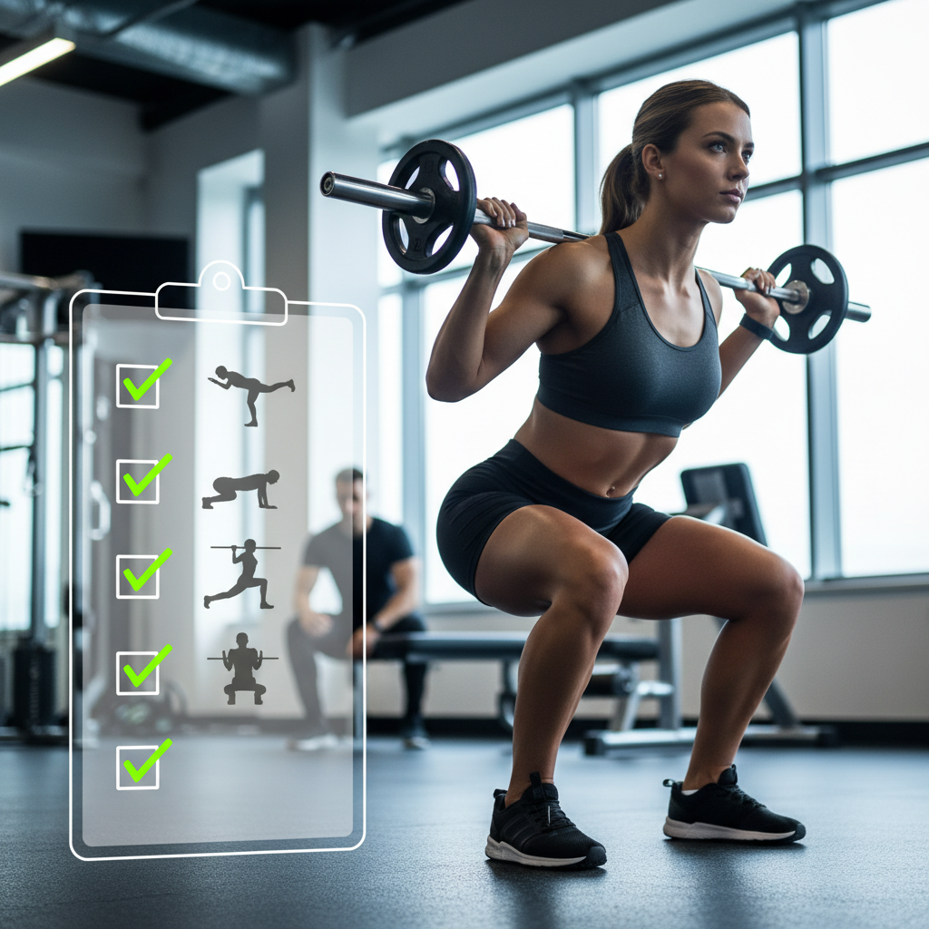 Domine o Treino: Checklist Essencial de Postura para 5 Exercícios Fundamentais de Iniciantes