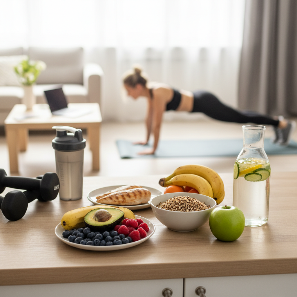 Turbine Seus Resultados: Guia de Nutrição Simples para Otimizar Seu Treino em Casa.