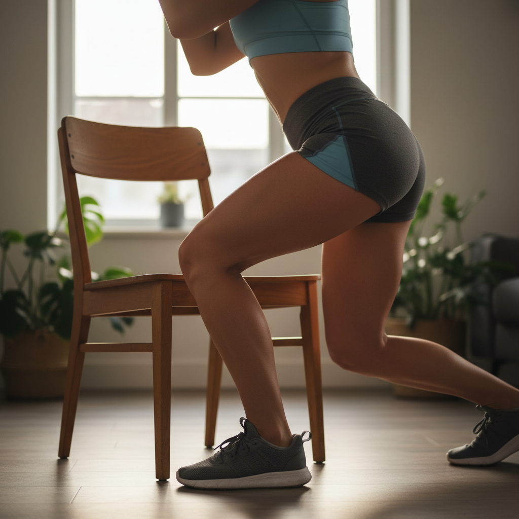 Desafie Seus Limites: Treino de Pernas e Glúteos em Casa com Apenas Uma Cadeira!
